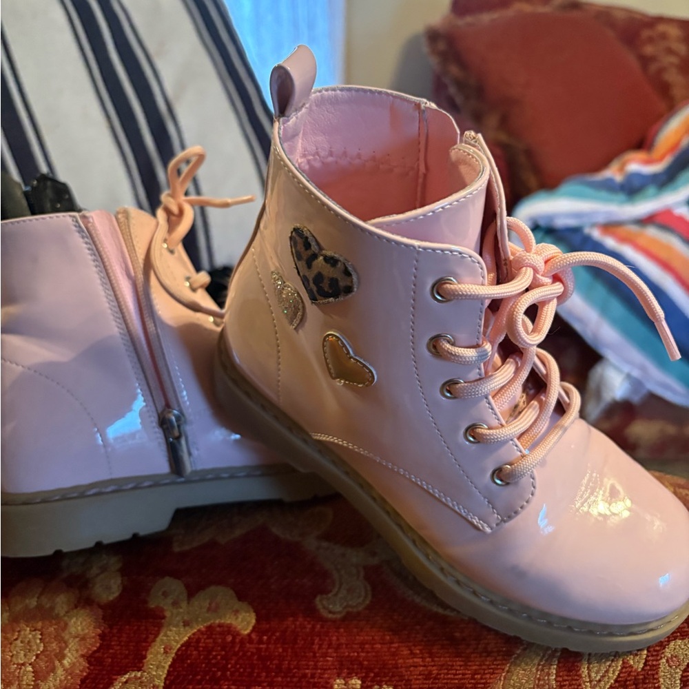 Stylish Pink Patent Leather Kids Boots
